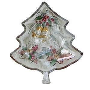 Vintage Mikasa Savoir Vivre Crystal Glass Christmas Holiday 7 1/2”Tree Server